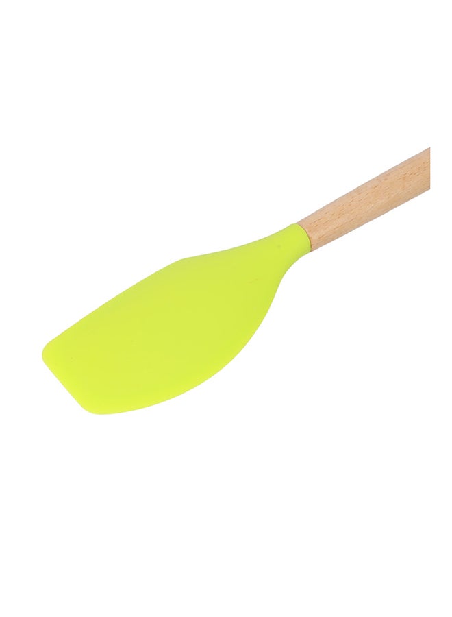 Royalford Silicon Spatula With Wooden Handle, Food-Grade Material Kitchen Utensils With Good Grip Heat Resistant Non-Stick Flexible Mixing Tool For Baking Yellow - Image 2
