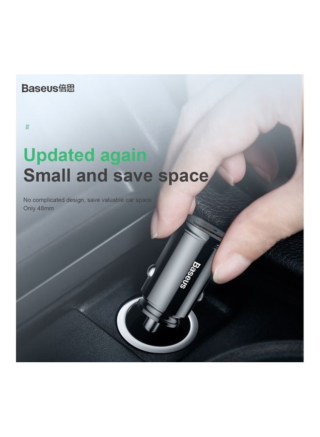 Baseus Smart Fast Car Charger Dual Port 12-24VDC USB USB-C QC4.0 SCP 30W Black  - Image 3