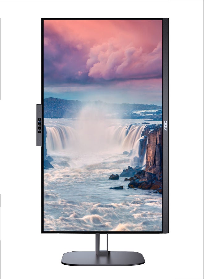 AOC 24 inch IPS Full HD Monitor, 2MP Webcam, Dual HDMI, Display Port, USB C, Height adjustable, 5W Speakers, 75Hz, Vesa Mount, Black, 24V5CW Black  - Image 4