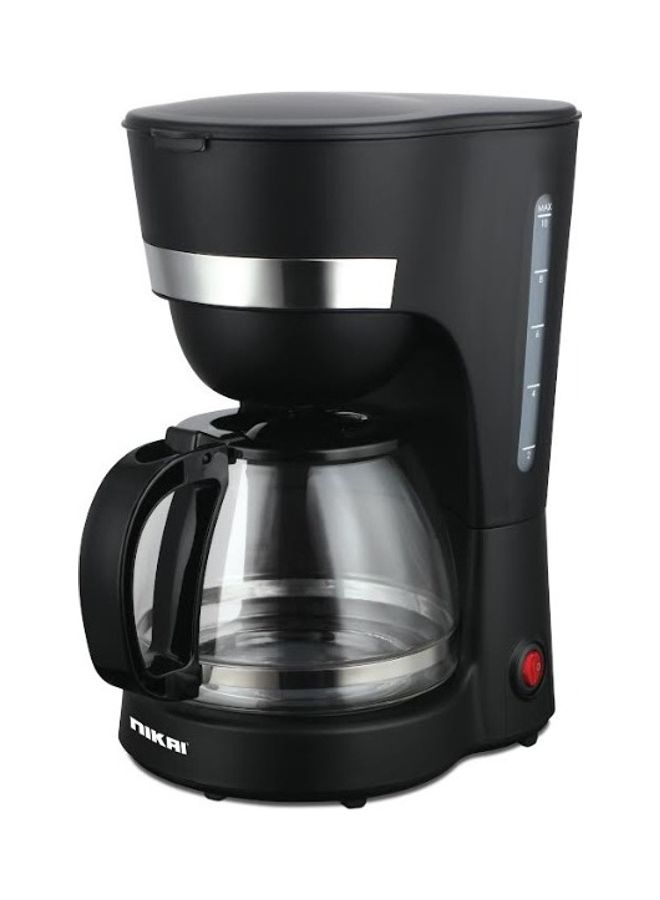 NIKAI 1.25 Liter Coffee Maker, Anti-Drip Function, 750 Watts, Keep Warm Function, Glass Jar, 2 year Warranty 1.25 L 750 W NCM1210AX Black 