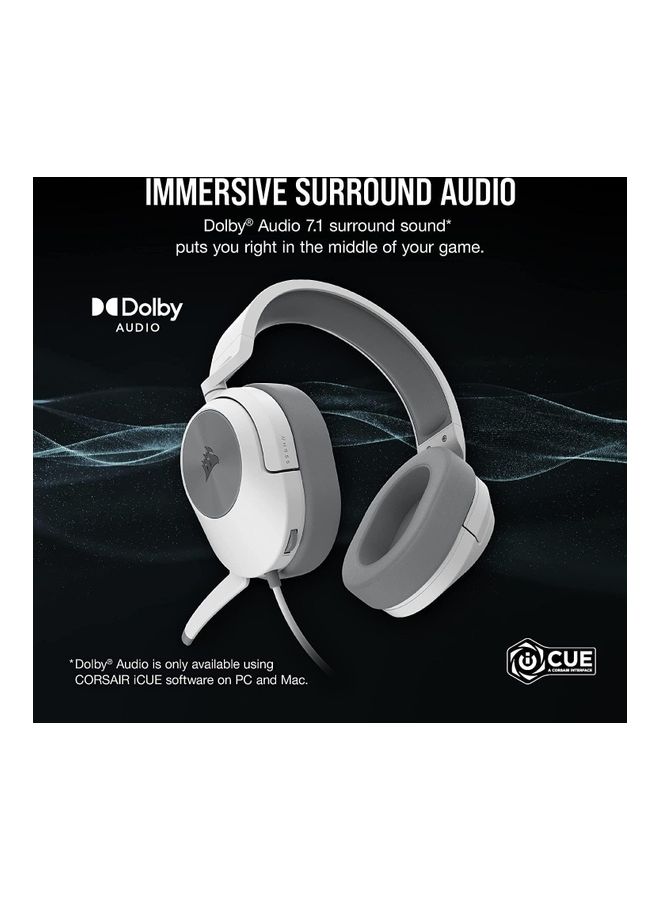 CORSAIR Corsair HS55 Surround Gaming Headset-White - Image 2