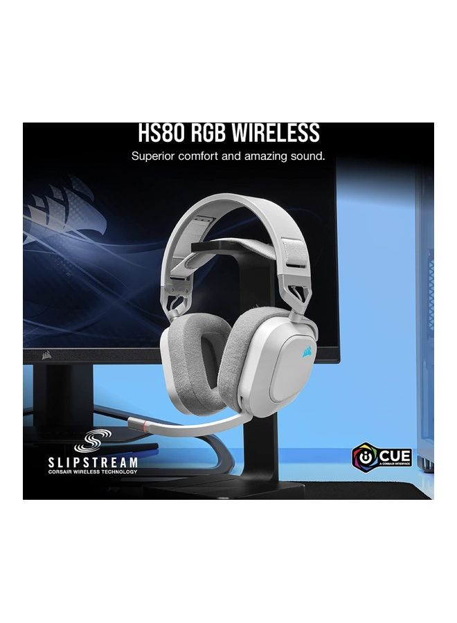 CORSAIR Corsair HS80 RGB WIRELESS Premium Gaming Headset-White - Image 2