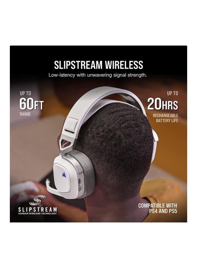 CORSAIR Corsair HS80 RGB WIRELESS Premium Gaming Headset-White - Image 4