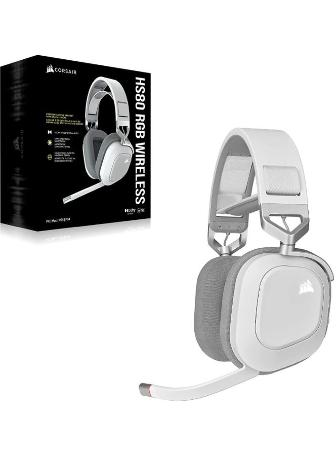 CORSAIR Corsair HS80 RGB WIRELESS Premium Gaming Headset-White - Image 5
