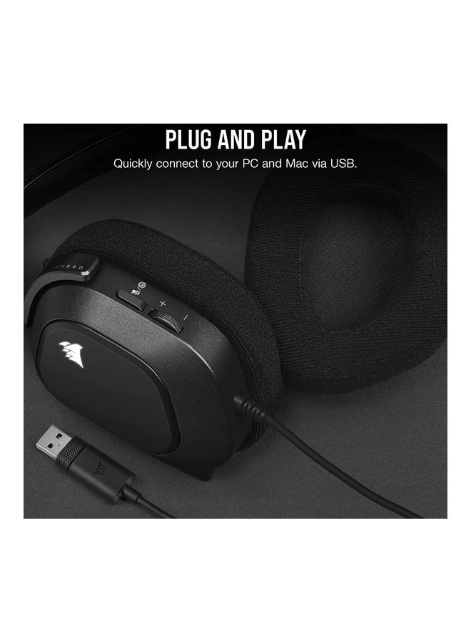 CORSAIR Corsair HS80 RGB Wired USB Premium Gaming On Ear Headphones-Black - Image 4