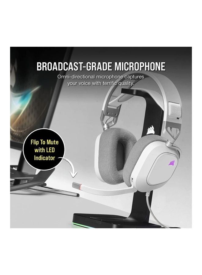 CORSAIR Corsair HS80 RGB USB Premium Gaming Headset-White - Image 3