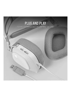 CORSAIR Corsair HS80 RGB USB Premium Gaming Headset-White  - Image 4