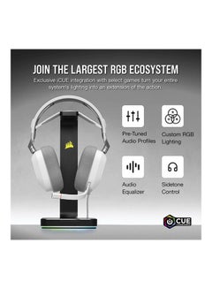CORSAIR Corsair HS80 RGB USB Premium Gaming Headset-White  - Image 5