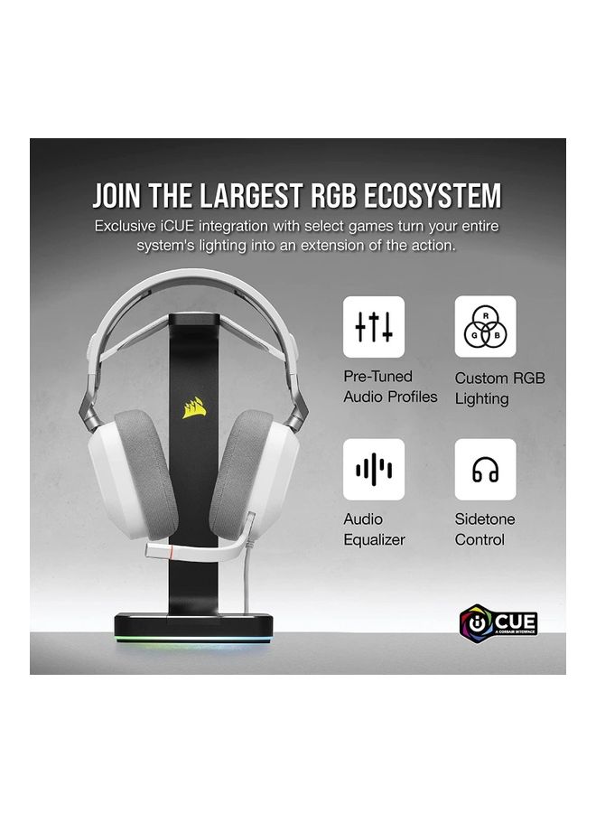 CORSAIR Corsair HS80 RGB USB Premium Gaming Headset-White - Image 5