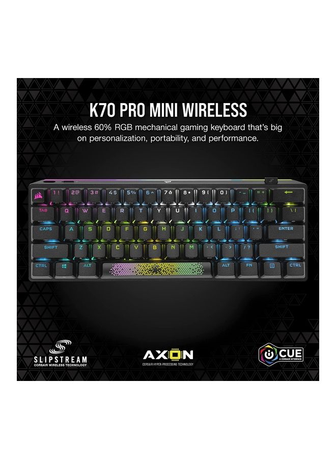كورسير لوحة مفاتيح الألعاب الميكانيكية Corsair K70 PRO MINI WIRELESS RGB 60% - أسود - Image 2