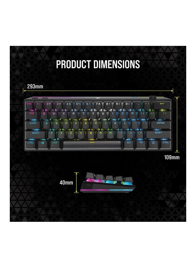 كورسير لوحة مفاتيح الألعاب الميكانيكية Corsair K70 PRO MINI WIRELESS RGB 60% - أسود - Image 5