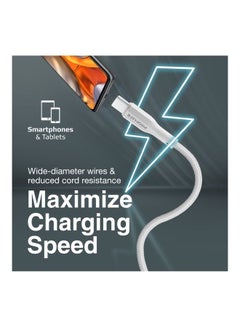 PROMATE USB to USB-C Cable, Durable Silicone Type-C Charging Cable with 2A Fast Charging, 480 Mbps Data Sync, 1m Anti-Tangle Wire and 10000 Long Bend Lifespan for Samsung Galaxy S22, iPad Air, XCord-AC White  - Image 2