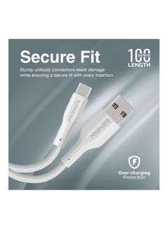 PROMATE USB to USB-C Cable, Durable Silicone Type-C Charging Cable with 2A Fast Charging, 480 Mbps Data Sync, 1m Anti-Tangle Wire and 10000 Long Bend Lifespan for Samsung Galaxy S22, iPad Air, XCord-AC White  - Image 5