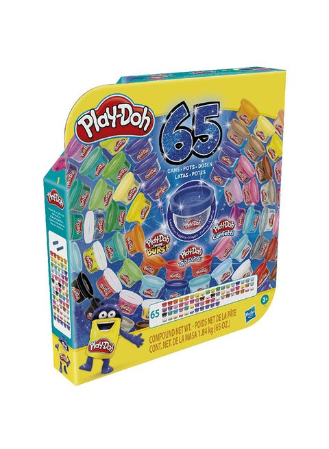 Play-Doh Ultimate Color Collection 65-Pack of Modeling Compound for Kids 3 Years and Up, Non-Toxic, 1-Ounce Fun Size Cans, Includes Sapphire, Sparkle, Confetti, Metallic Colors, and Color Burst