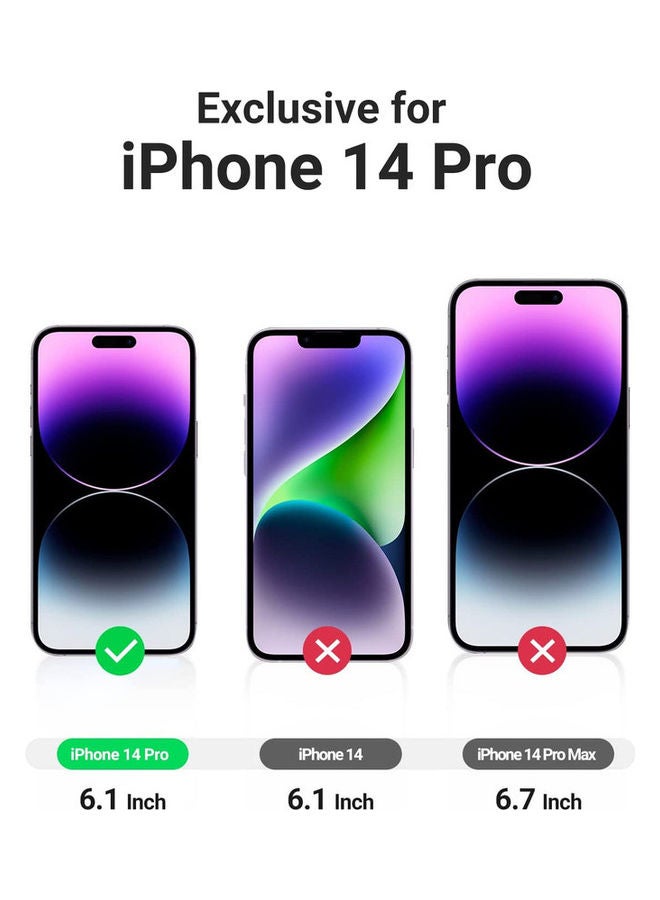 2 Pack iPhone 14 Pro Clear Screen Protector 6.1 Inch with Easy Installation Frame, Scratch Resistant, Anti-Fingerprint Transparent