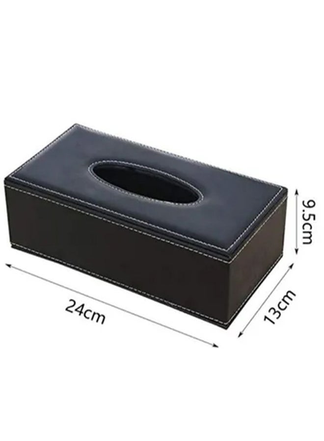 Leather Tissue Box Black 24x13x9.5cm  - Image 4