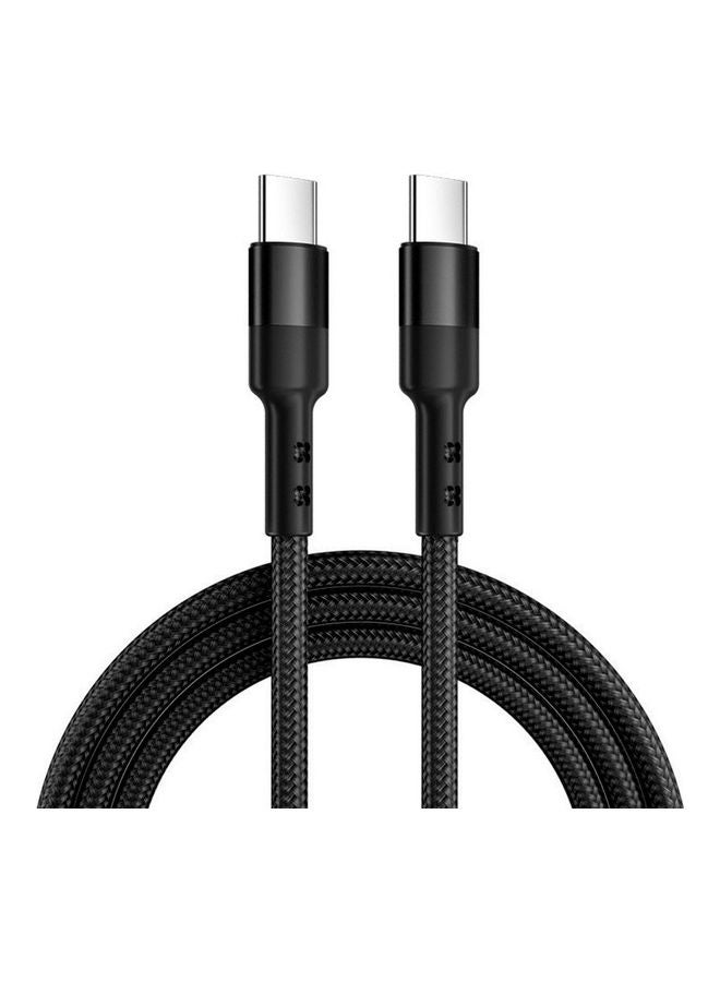 اوف بيت - كابل Powermax للشحن السريع من النوع C إلى النوع C بطول 1.1 متر من النايلون المضفر، توصيل طاقة 100 واط وميزة الشحن السريع لمدة 35 دقيقة، متوافق مع أجهزة MacBook وiPad Pro وSamsung Galaxy S23/22/Z Fold/Z Flip وما إلى ذلك - Image 1
