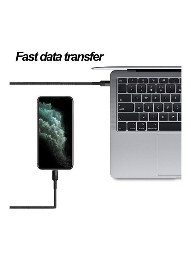 اوف بيت - كابل Powermax للشحن السريع من النوع C إلى النوع C بطول 1.1 متر من النايلون المضفر، توصيل طاقة 100 واط وميزة الشحن السريع لمدة 35 دقيقة، متوافق مع أجهزة MacBook وiPad Pro وSamsung Galaxy S23/22/Z Fold/Z Flip وما إلى ذلك - Image 1