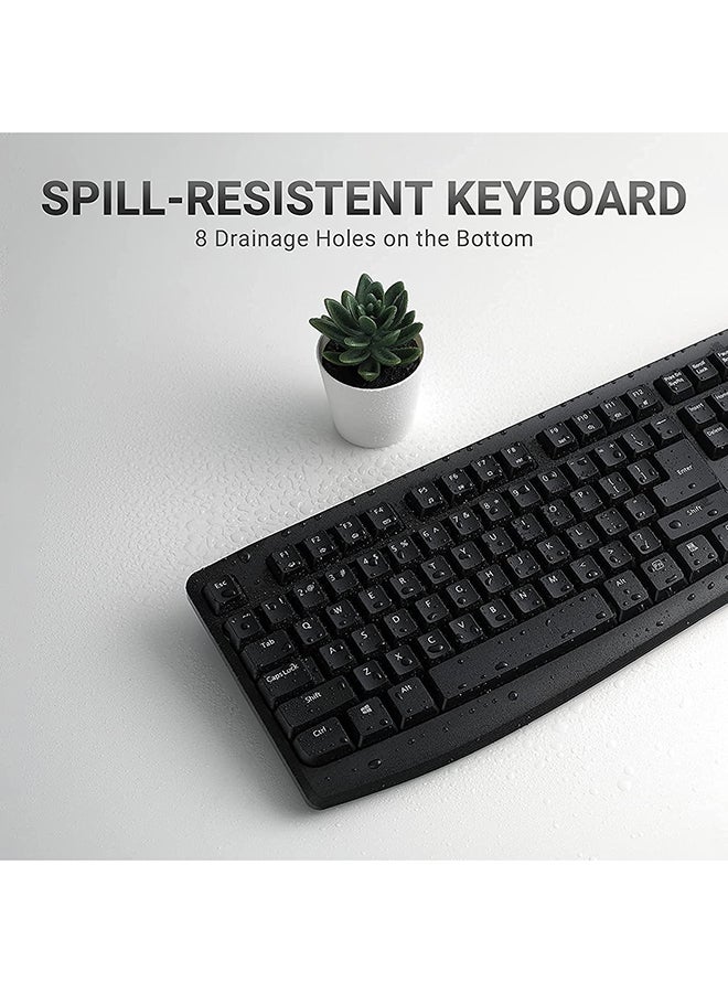 Rapoo - X1800 Wireless Optical Mouse And Keyboard Bundle (Spill resistent) Black - Image 1