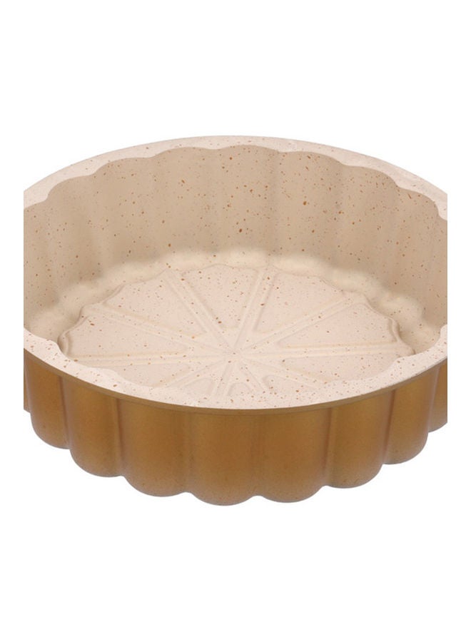 Royalford Elegant Bundt Cake Pan Aluminium Bakeware Beautiful Design Cake Tin Beige 26x7cm  - Image 2