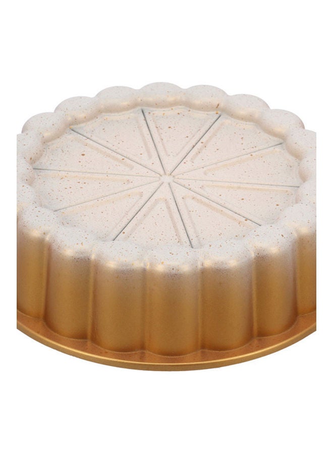 Royalford Elegant Bundt Cake Pan Aluminium Bakeware Beautiful Design Cake Tin Beige 26x7cm  - Image 3