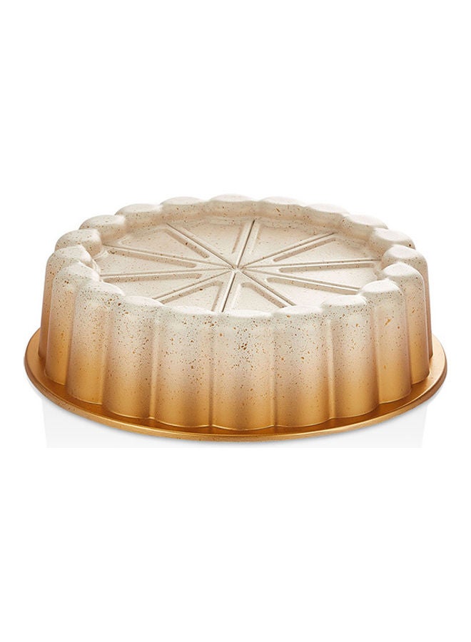 Royalford Elegant Bundt Cake Pan Aluminium Bakeware Beautiful Design Cake Tin Beige 26x7cm  - Image 5