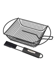 Prestige BBQ Vegetable And Shrimp Basket With Reversible Fish Grill Silver/Black 30cm  - Image 2
