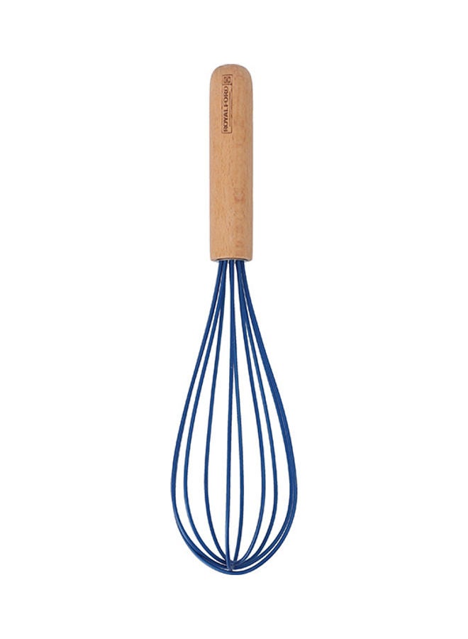 Royalford - Silicone Egg Whisk Wooden Handle Egg Beater Rf10654 Blue - Image 1