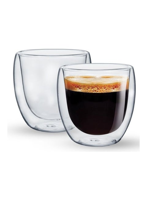 رويال فورد BRS 2PC نظارات مزدوجة الجدران لقهوة اسبريسو أكواب الشاي التركية شفاف 150ملليلتر