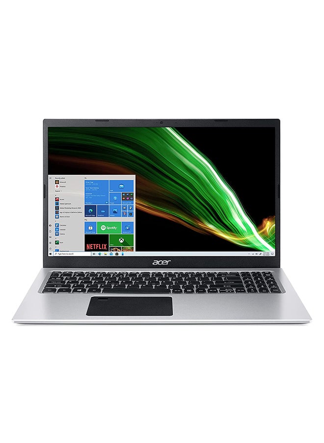 أيسر - كمبيوتر محمول A315-58G-78N4 بشاشة مقاس 15.6 بوصة، ومعالج كور i7 1165G7/ وذاكرة وصول عشوائي 8 جيجابايت/ ومحرك أقراص SSD سعة 256 جيجابايت/ وبطاقة رسومات NVIDIA GEFORCE MX350 سعة 2 جيجابايت/ نظام تشغيل DOS (بدون نوافذ) عربي فضي نقي العربية فضي نقي - Image 1