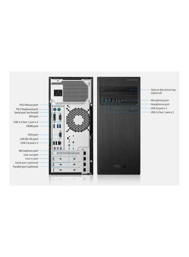 ExpertCenter D500TC Tower PC, Core i3-10105 Processor/4GB RAM/1TB HDD + 128GB SSD/Intel HD Graphics/Free Dos Black
