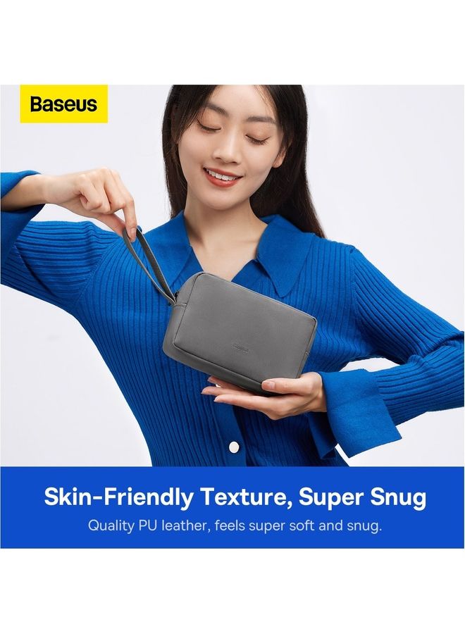 Baseus - Easy Journey Travel Organizer Storage Bag Compatible For Charger Charging Cables Flash Drive Earphone And More Grey - Image 1