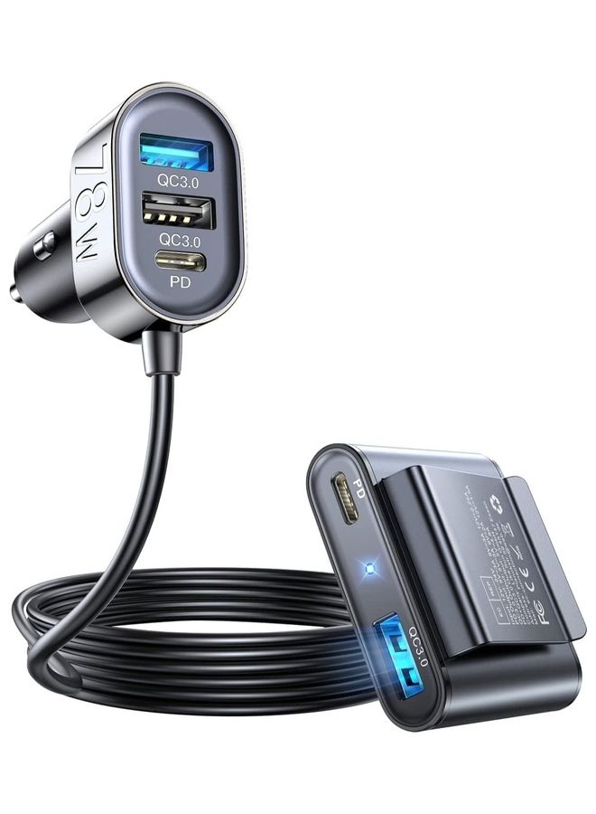 JOYROOM - Usb C 78W Fast Car Charger 5 Multi Port Pd3.0 And Pps Double Type C Adapter Qc3.0 Car Cell Phone Charge For Iphone 14/13 Samsung Android Black - Image 1