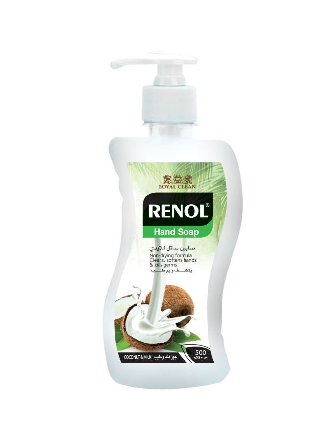 Renol - Hand Soap Coconut & Milk White 500grams - Image 1