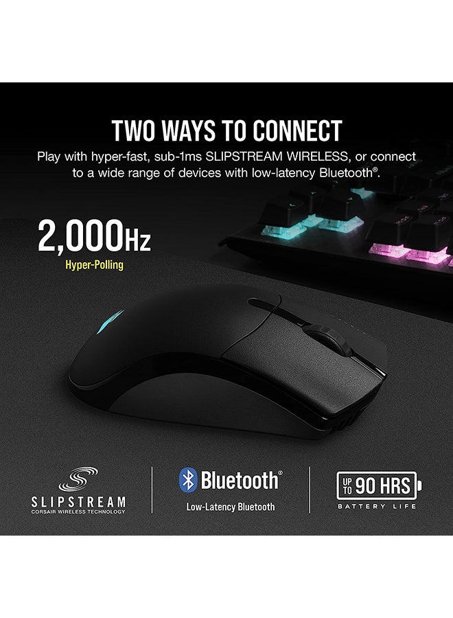 كورسير سلسلة شامبيون اللاسلكية من كورسير سيبر ار جي بي برو، ماوس ألعاب لاسلكي FPS/MOBA خفيف الوزن للغاية، أسود - Image 3