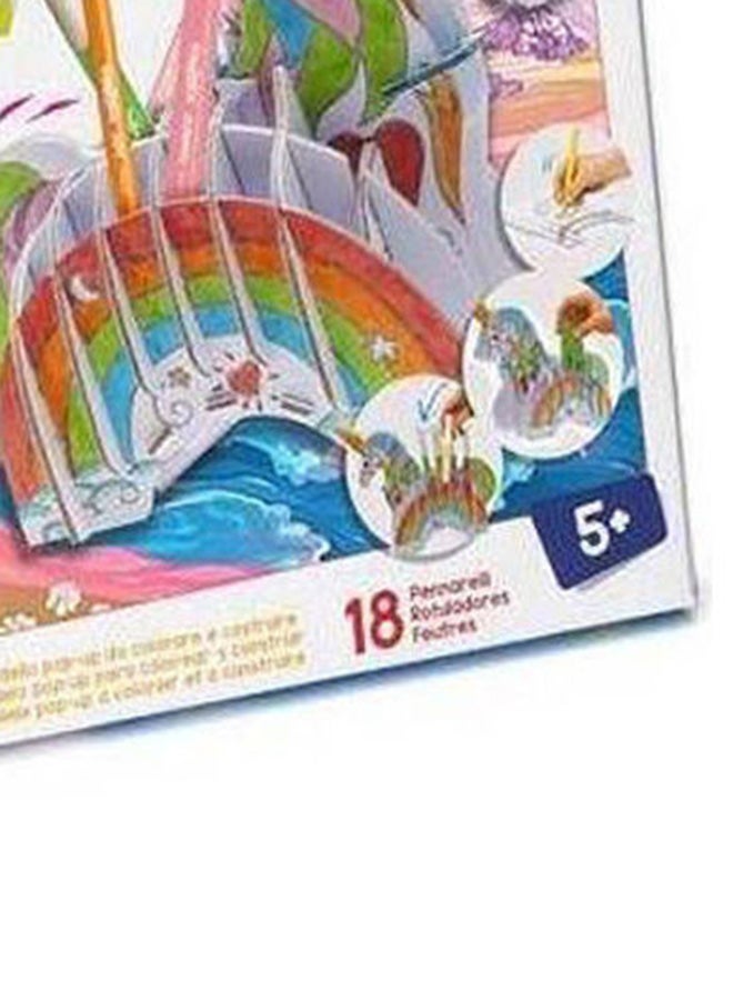 carioca Create And Color Unicorn 3D With 18 Felt Tip Prns Multicolour - Image 5