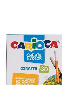carioca Create & Color 3D Puzzle Giraffe Popup Model And Color 18 Coloring Felt Tip Pens Markers For Kids Multicolour  - Image 5