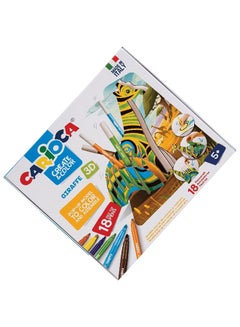 carioca Create & Color 3D Puzzle Giraffe Popup Model And Color 18 Coloring Felt Tip Pens Markers For Kids Multicolour  - Image 3
