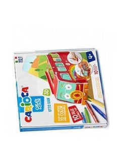carioca Create & Color 3D Puzzle Miss Wild Popup Model And Color 10 Coloring Felt Double Tip Pens Markers For 4 Years Kids Multicolour  - Image 4