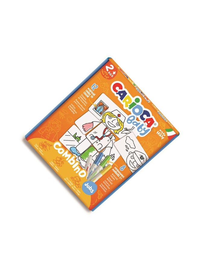 Cross Combino Simplified Puzzle For Children From 24 Months With 8 Superwashable Markers-Jobs Multicolour - Image 2