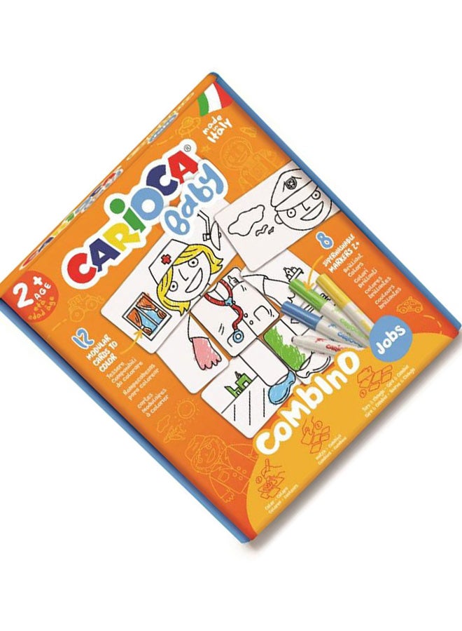 Cross Combino Simplified Puzzle For Children From 24 Months With 8 Superwashable Markers-Jobs Multicolour - Image 3