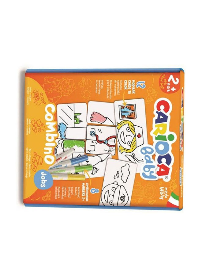 Cross Combino Simplified Puzzle For Children From 24 Months With 8 Superwashable Markers-Jobs Multicolour - Image 4