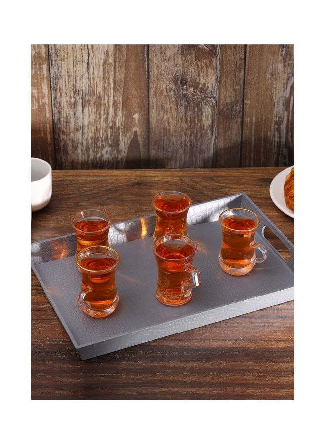 Royalford Rectangular Leather Design Serving Tray Breakfast Cereal Dessert Serving Tray Ideal for Home & Restaurant Elegant & Beautiful Sleek Design Easy to Clean Assorted Colors 44x29x4.5cm  - Image 3