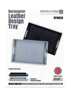 Royalford Rectangular Leather Design Serving Tray Breakfast Cereal Dessert Serving Tray Ideal for Home & Restaurant Elegant & Beautiful Sleek Design Easy to Clean Assorted Colors 44x29x4.5cm  - Image 4