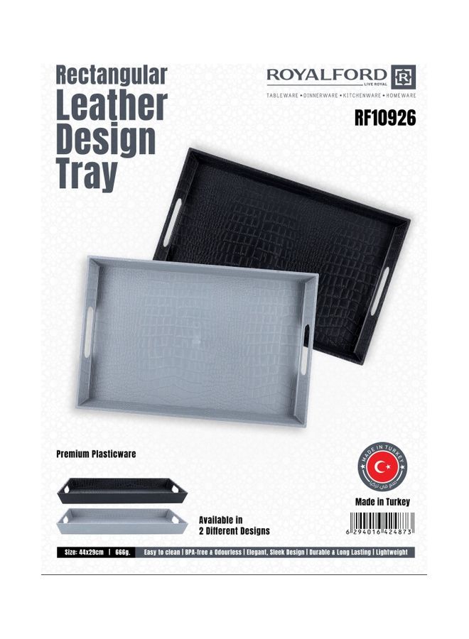 Royalford Rectangular Leather Design Serving Tray Breakfast Cereal Dessert Serving Tray Ideal for Home & Restaurant Elegant & Beautiful Sleek Design Easy to Clean Assorted Colors 44x29x4.5cm  - Image 4