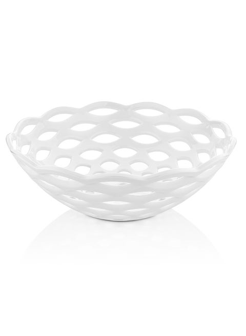 Vintage Style Multi-Purpose Compact Storage Space Top Rack Dishwasher And Freezer Safe Also BPA Free Countertop Wire Fruit Basket Multicolour 33cm