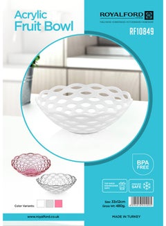 Royalford Vintage Style Multi-Purpose Compact Storage Space Top Rack Dishwasher And Freezer Safe Also BPA Free Countertop Wire Fruit Basket Multicolour 33cm  - Image 2