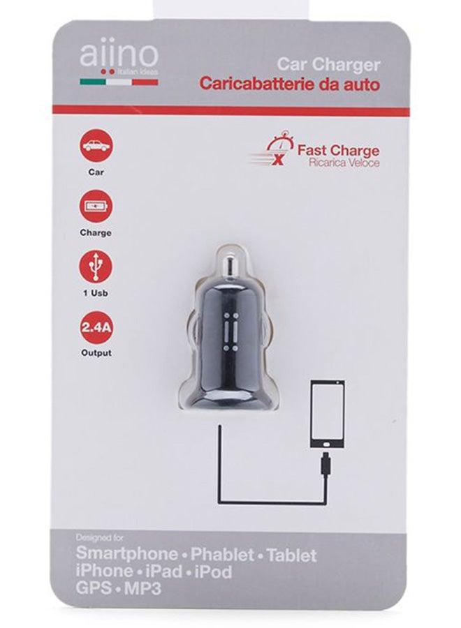 آينو شاحن سيارة 2.4 أمبير بمنفذ USB واحد أسود - Image 3