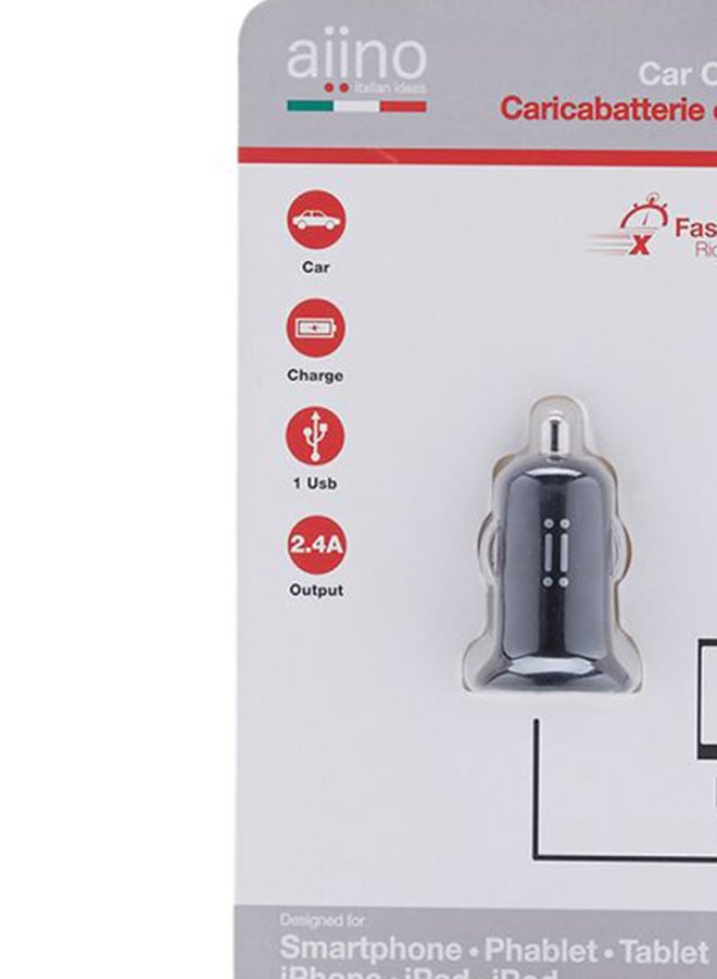 آينو شاحن سيارة 2.4 أمبير بمنفذ USB واحد أسود - Image 5