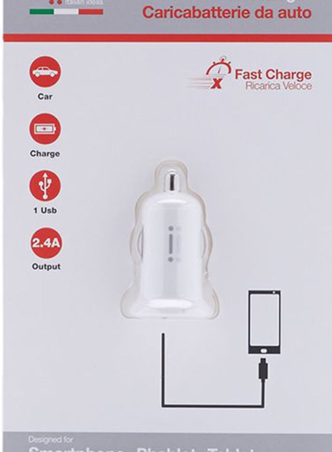 آينو شاحن سيارة 2.4 أمبير بمنفذ USB واحد أبيض - Image 5